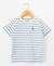 Mariniere manches courtes 100% coton garçon Fond grege raye bleu 1 - vertbaudet enfant 