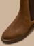 Boots chelsea cuir suédé fille Camel 6 - vertbaudet enfant 