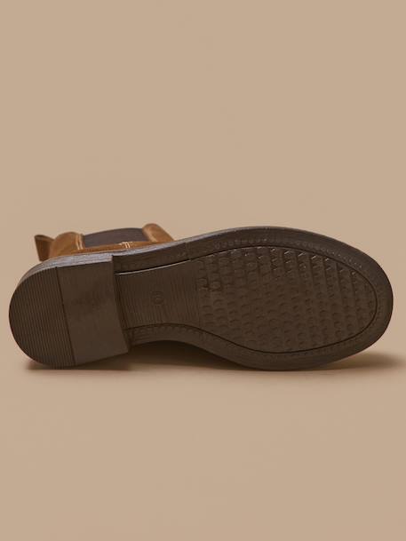Boots chelsea cuir suédé fille Camel 4 - vertbaudet enfant 
