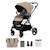 Poussette Kinderkraft YOXI réversible face ou dos route, pliage avec siège, roues increvables et accessoires inclus Beige+Gris+Noir+Vert 1 - vertbaudet enfant 