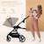 Poussette Kinderkraft YOXI réversible face ou dos route, pliage avec siège, roues increvables et accessoires inclus Beige+Gris+Noir+Vert 4 - vertbaudet enfant 