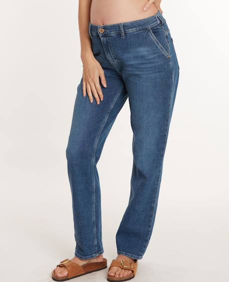 Jean de grossesse mom fit carrie gris Gris+Mid blue 10 - vertbaudet enfant 