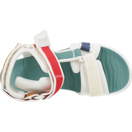 Sandales garçon cuir ORUGA Blanc bleu+Blanc rouge+Bleu blanc 6 - vertbaudet enfant 