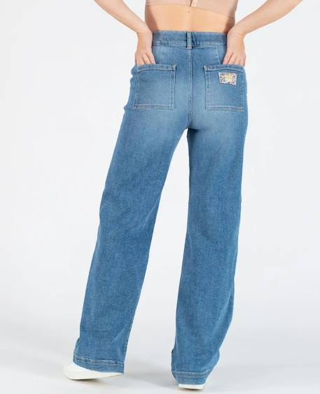 Jean de grossesse wide leg kelly mid Light blue+Mid blue 12 - vertbaudet enfant 