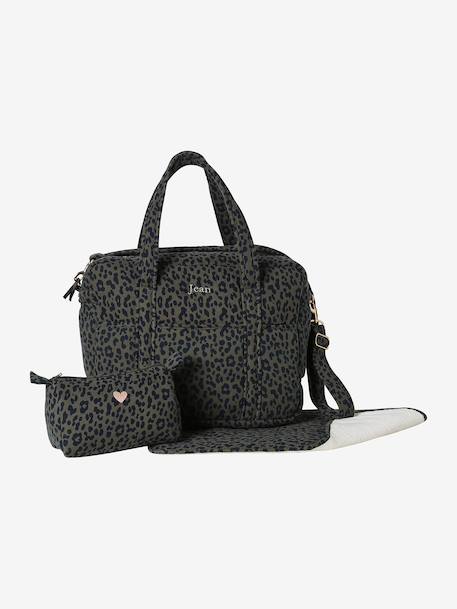 Sac à langer évolutif 24 ou 48h léopard personnalisable beige+kaki 20 - vertbaudet enfant 