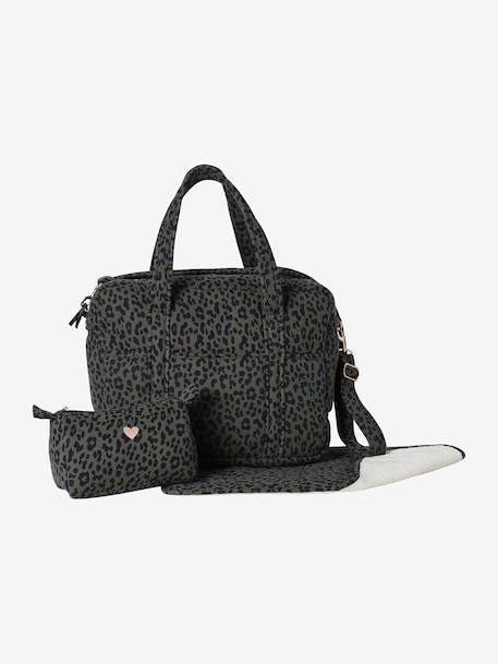 Sac à langer évolutif 24 ou 48h léopard personnalisable beige+kaki 12 - vertbaudet enfant 