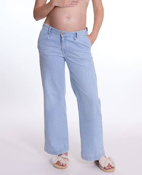Jean de grossesse wide leg kelly mid Light blue+Mid blue 5 - vertbaudet enfant 