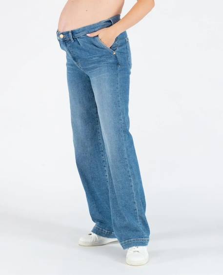 Jean de grossesse wide leg kelly mid Light blue+Mid blue 11 - vertbaudet enfant 