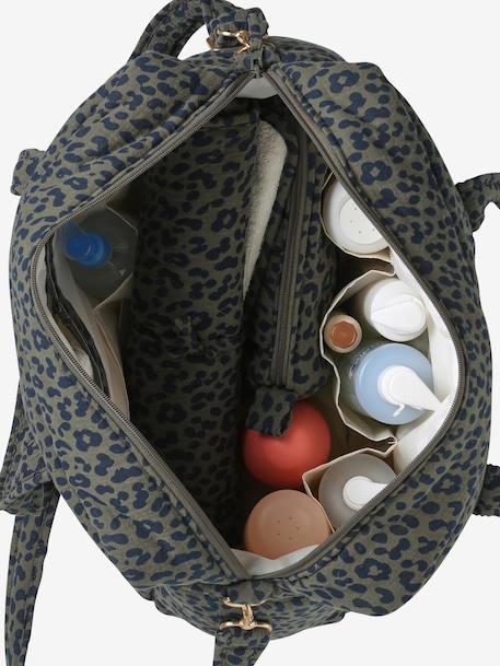 Sac à langer évolutif 24 ou 48h léopard personnalisable beige+kaki 19 - vertbaudet enfant 