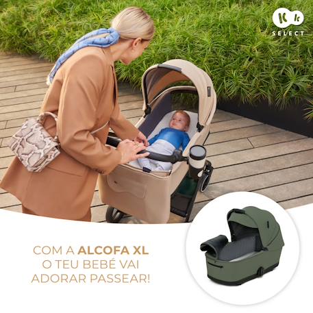 Poussette 3 en 1 Kinderkraft YOXI avec Nacelle Transformable, Siège Réversible, MINK PRO i-Size et Roues Increvables Gris clair+Vert 9 - vertbaudet enfant 
