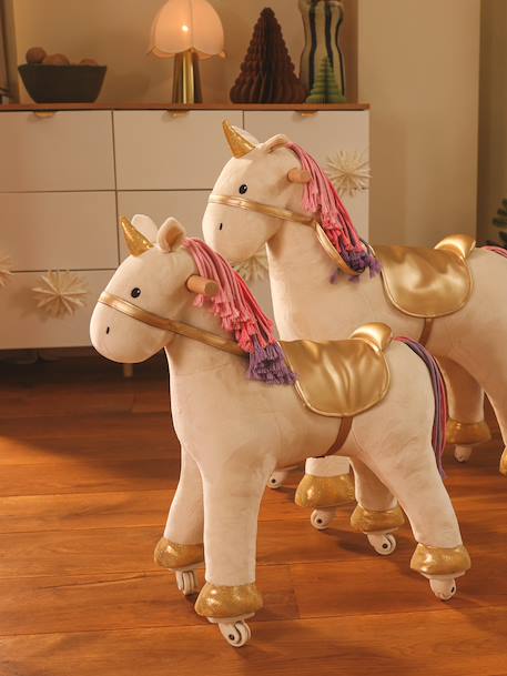Cheval à roulettes en bois FSC® Grand cheval+Grande licorne+Petit cheval+Petite licorne 22 - vertbaudet enfant 
