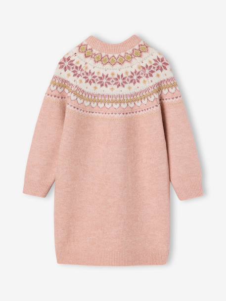 Robe fille manches longues camel+rose poudré+vert sauge 5 - vertbaudet enfant 