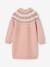 Robe fille manches longues camel+rose poudré+vert sauge 5 - vertbaudet enfant 