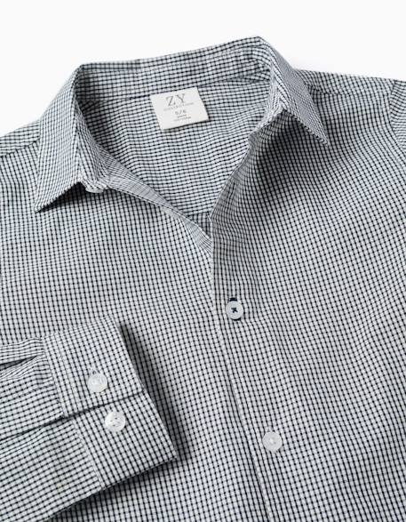 Chemise à manches longues à motif vichy Bleu foncé+Marron 3 - vertbaudet enfant 