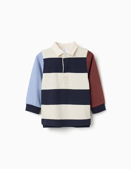 Bébé-T-shirt, sous-pull-T-shirt-Polo en coton à manches longues à rayures