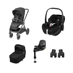 Puériculture-Poussette-Poussette duo et trio-Pack poussette naissance oxford+, cosi pebble 360 pro 2, embase familyfix 360 pro