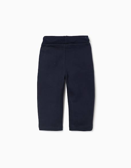 Pantalon en coton avec cordon de serrage Bleu foncé 2 - vertbaudet enfant 