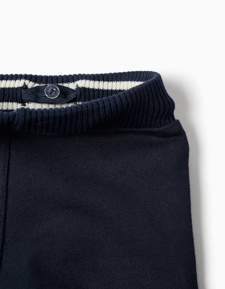 Pantalon en coton avec cordon de serrage Bleu foncé 3 - vertbaudet enfant 