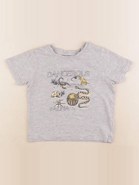 Tee-shirt - 4 ans Gris 1 - vertbaudet enfant 
