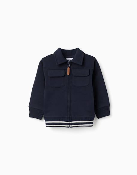 Veste en coton avec poches poitrine Bleu foncé 1 - vertbaudet enfant 