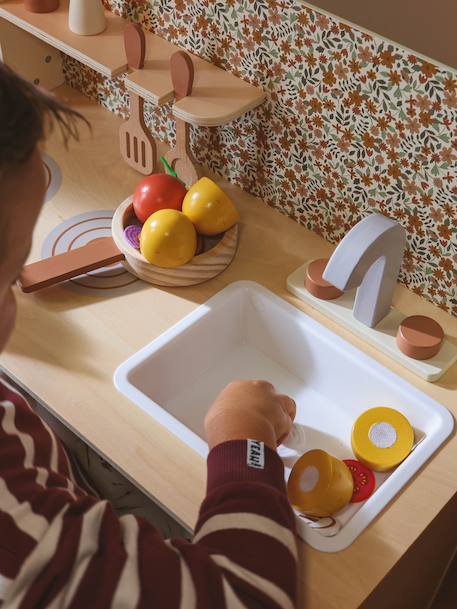 Cuisine en bois FSC® avec accessoires écru+rose+vert sauge 4 - vertbaudet enfant 