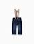 Pantalon en jean avec bretelles amovibles Bleu foncé 1 - vertbaudet enfant 