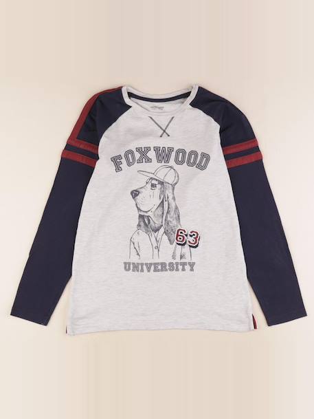 Tee-shirt - 12 ans Bleu, gris 1 - vertbaudet enfant 