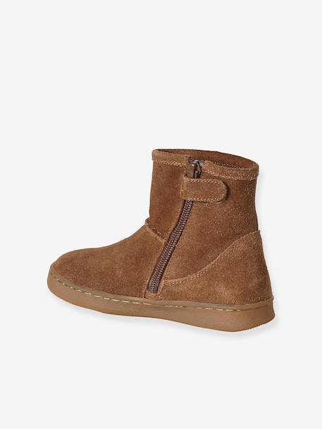 Boots fille cuir zippées marron+taupe 3 - vertbaudet enfant 
