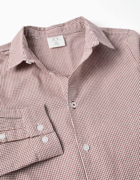 Chemise à manches longues à motif vichy Bleu foncé+Marron 6 - vertbaudet enfant 