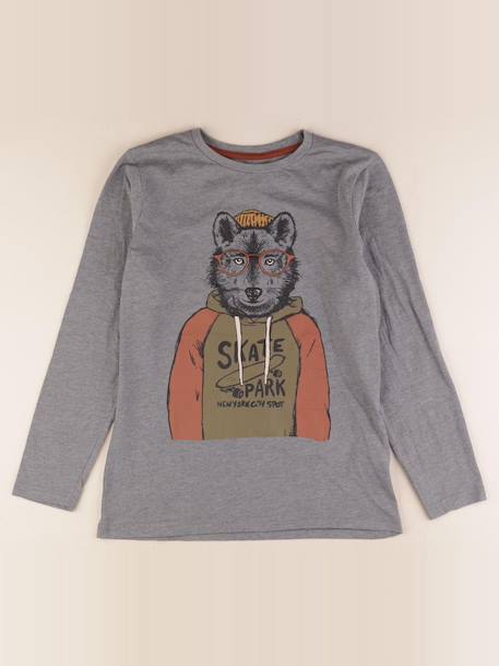 Tee-shirt - 12 ans Gris 1 - vertbaudet enfant 