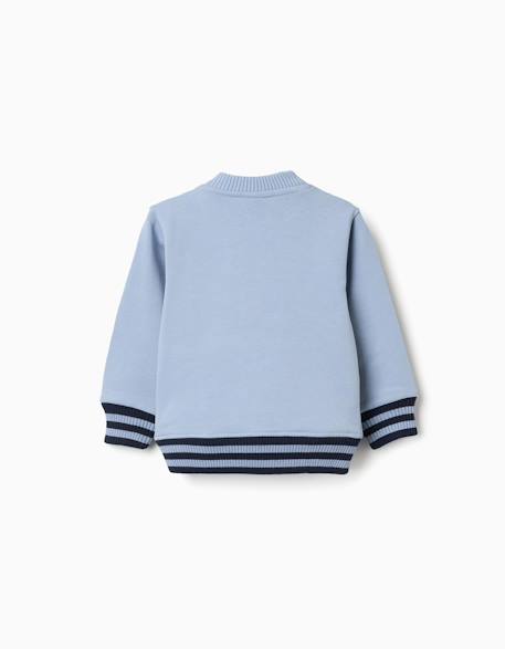 Sweat en coton avec une poche kangourou Bleu clair 2 - vertbaudet enfant 