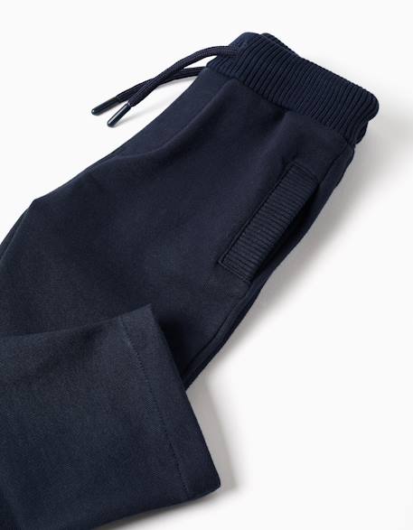 Pantalon en coton avec cordon de serrage Bleu foncé 4 - vertbaudet enfant 