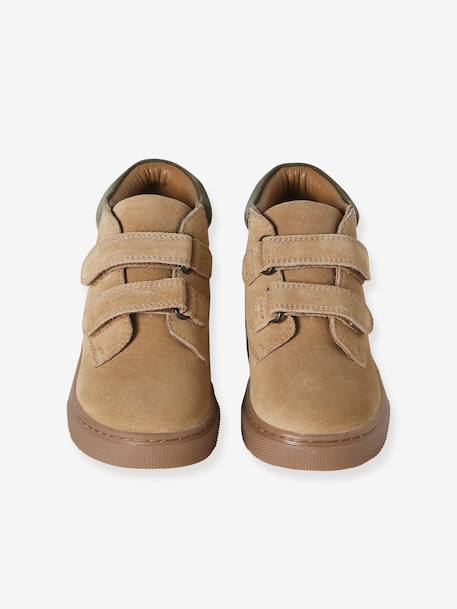 Baskets garçon cuir à scratchs beige+marine 4 - vertbaudet enfant 