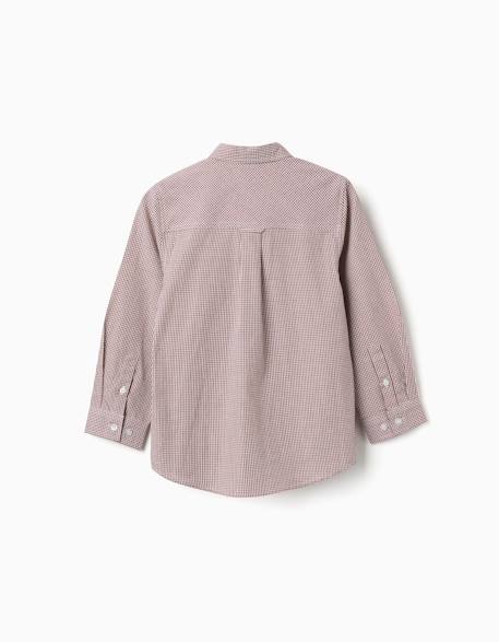 Chemise à manches longues à motif vichy Bleu foncé+Marron 5 - vertbaudet enfant 