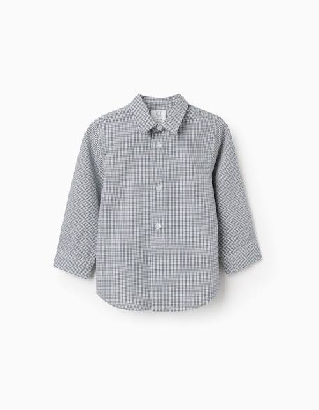 Chemise à manches longues à motif vichy Bleu foncé 1 - vertbaudet enfant 
