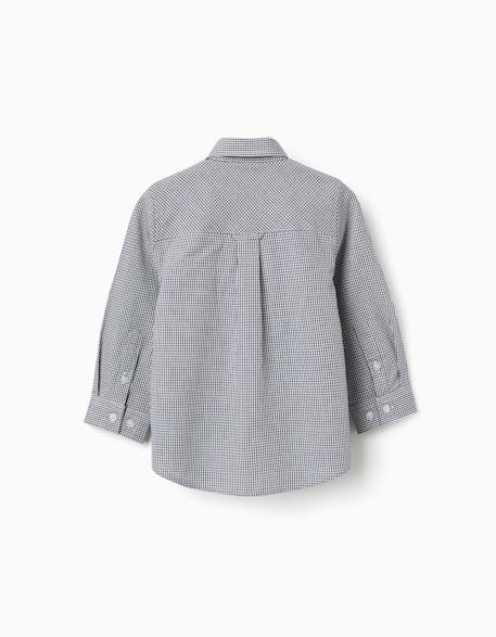Chemise à manches longues à motif vichy Bleu foncé 2 - vertbaudet enfant 