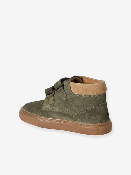 Baskets garçon cuir à scratchs beige+kaki+marine 8 - vertbaudet enfant 