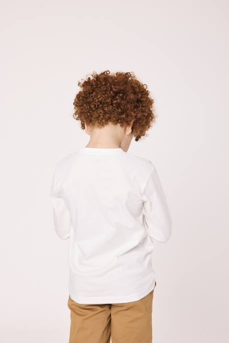 T-shirt manches longues 100% coton garçon Fond blanc imprime magique 3 - vertbaudet enfant 