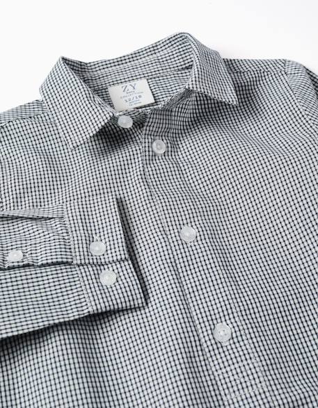 Chemise à manches longues à motif vichy Bleu foncé 3 - vertbaudet enfant 
