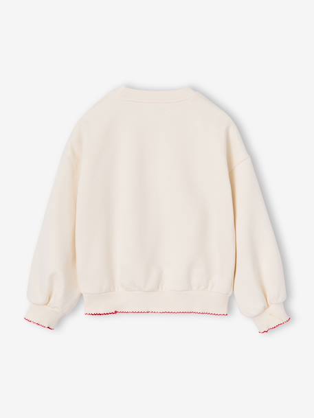 Sweat de Noël fille manches longues écru 2 - vertbaudet enfant 