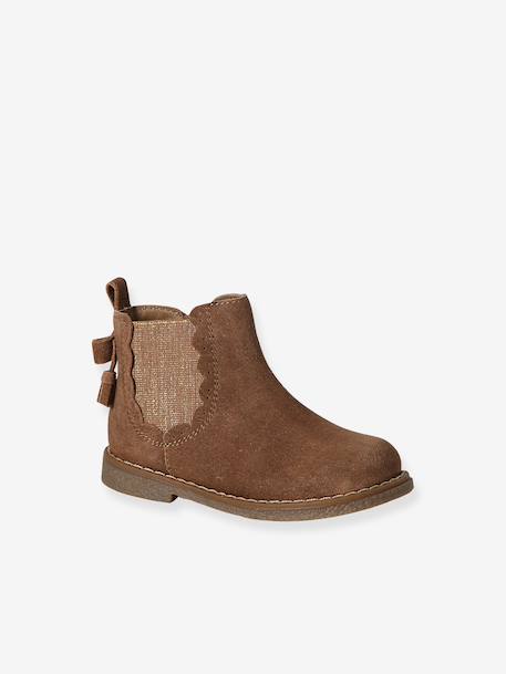 Chaussures premiers pas bébé boots cuir jaune d'or+marron+noir 7 - vertbaudet enfant 