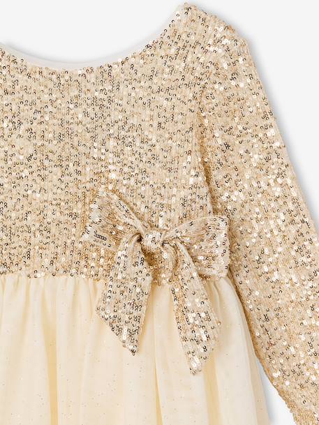 Robe de fête fille manches longues doré 4 - vertbaudet enfant 