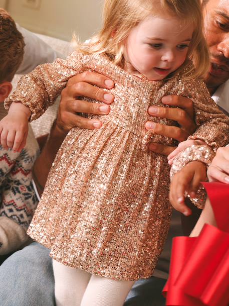 Robe bébé fille à sequins noël argent+or 19 - vertbaudet enfant 