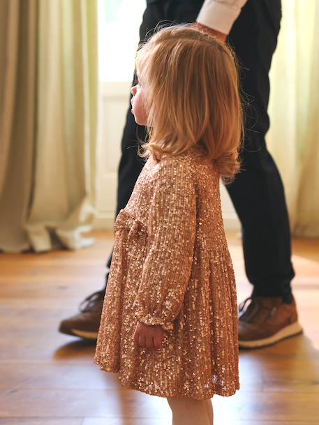 Robe bébé fille à sequins noël argent+or 11 - vertbaudet enfant 