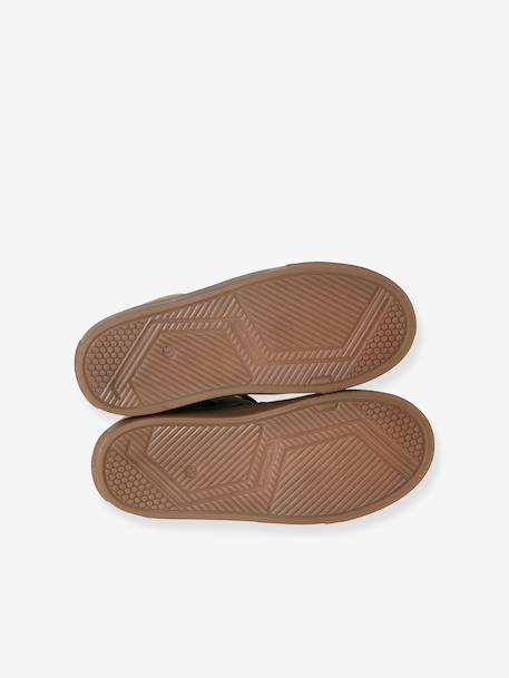 Baskets enfant garçon cuir montantes zippées et élastiquées beige+kaki+marine 10 - vertbaudet enfant 