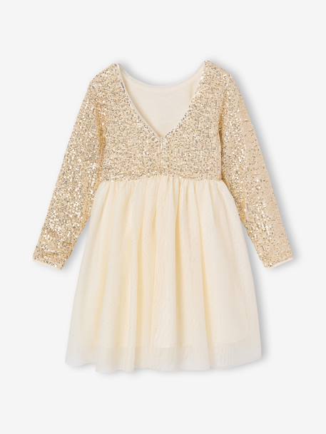 Robe de fête fille manches longues doré 3 - vertbaudet enfant 