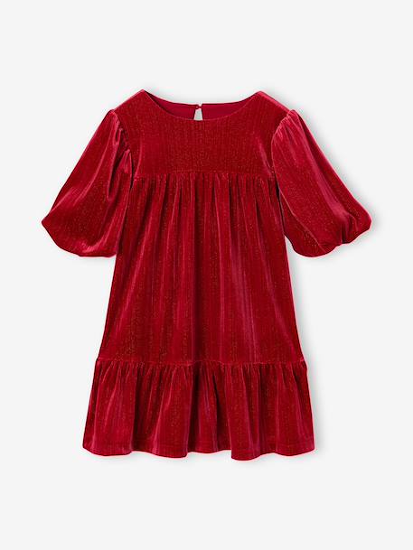 Robe enfant fille velours rouge 3 - vertbaudet enfant 