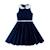 Robe fille en velours hepburn Bleu marine fleuri bleu ciel 3 - vertbaudet enfant 