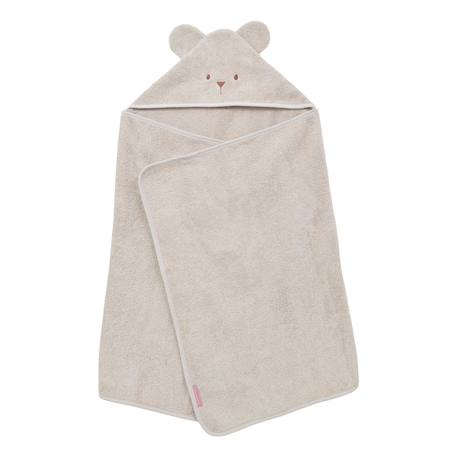 Cape de bain coton bio ourson Beige+Écru 2 - vertbaudet enfant 