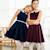 Robe fille en velours & col claudine liberty hepburn Bordeaux col liberty pastel 2 - vertbaudet enfant 